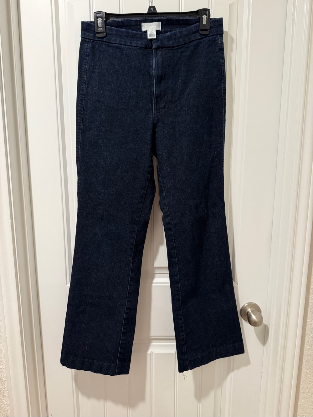 H&M Dark Indigo Cropped Flare Jeans – Size 8